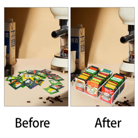 Tasybox tea storage on a kitchen drawer or countertop setup