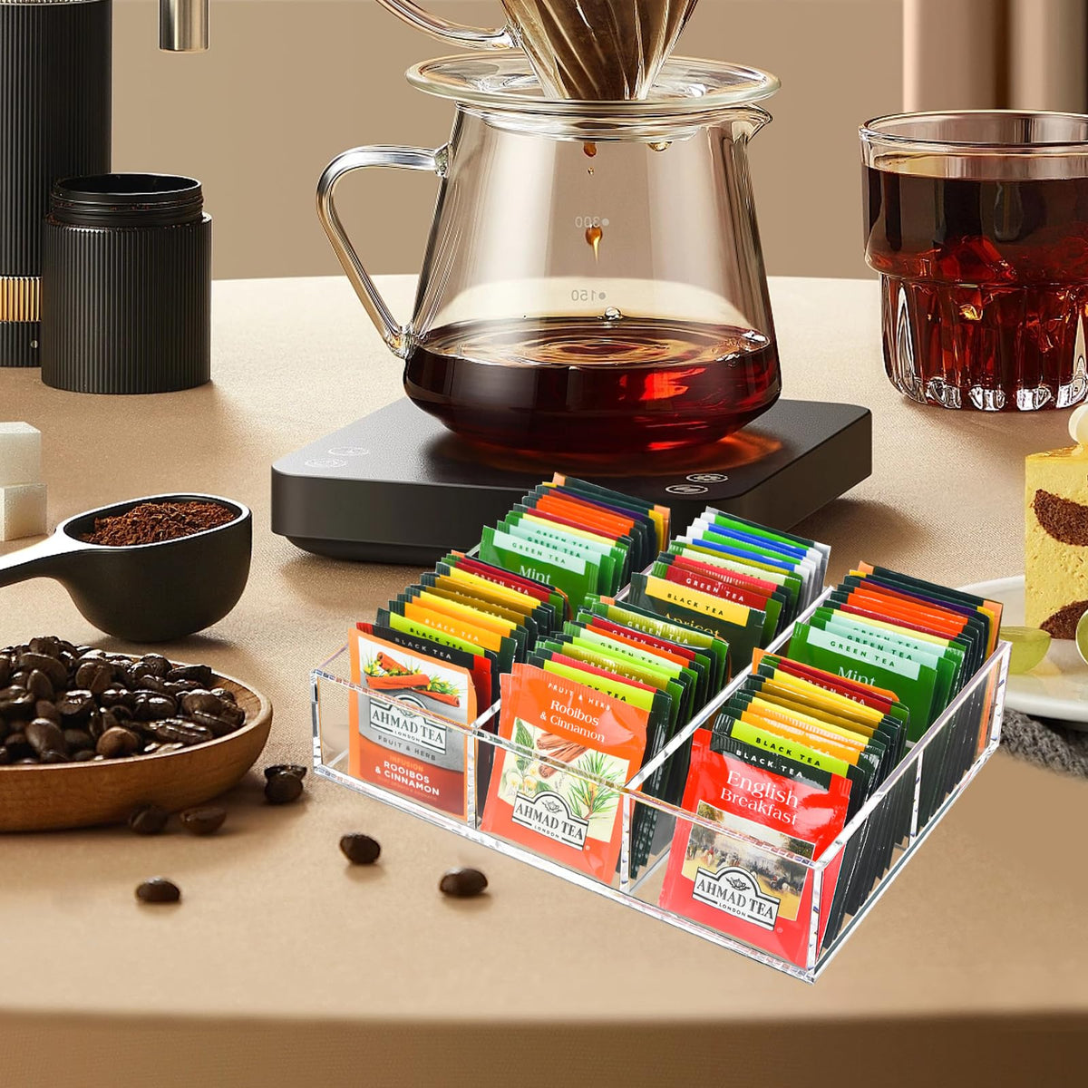 Tasybox versatile organizer storing sugar, creamer, and small items