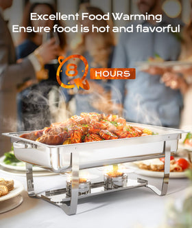 Tatakoii chafing dishes with rolled edge safety for family-friendly use.