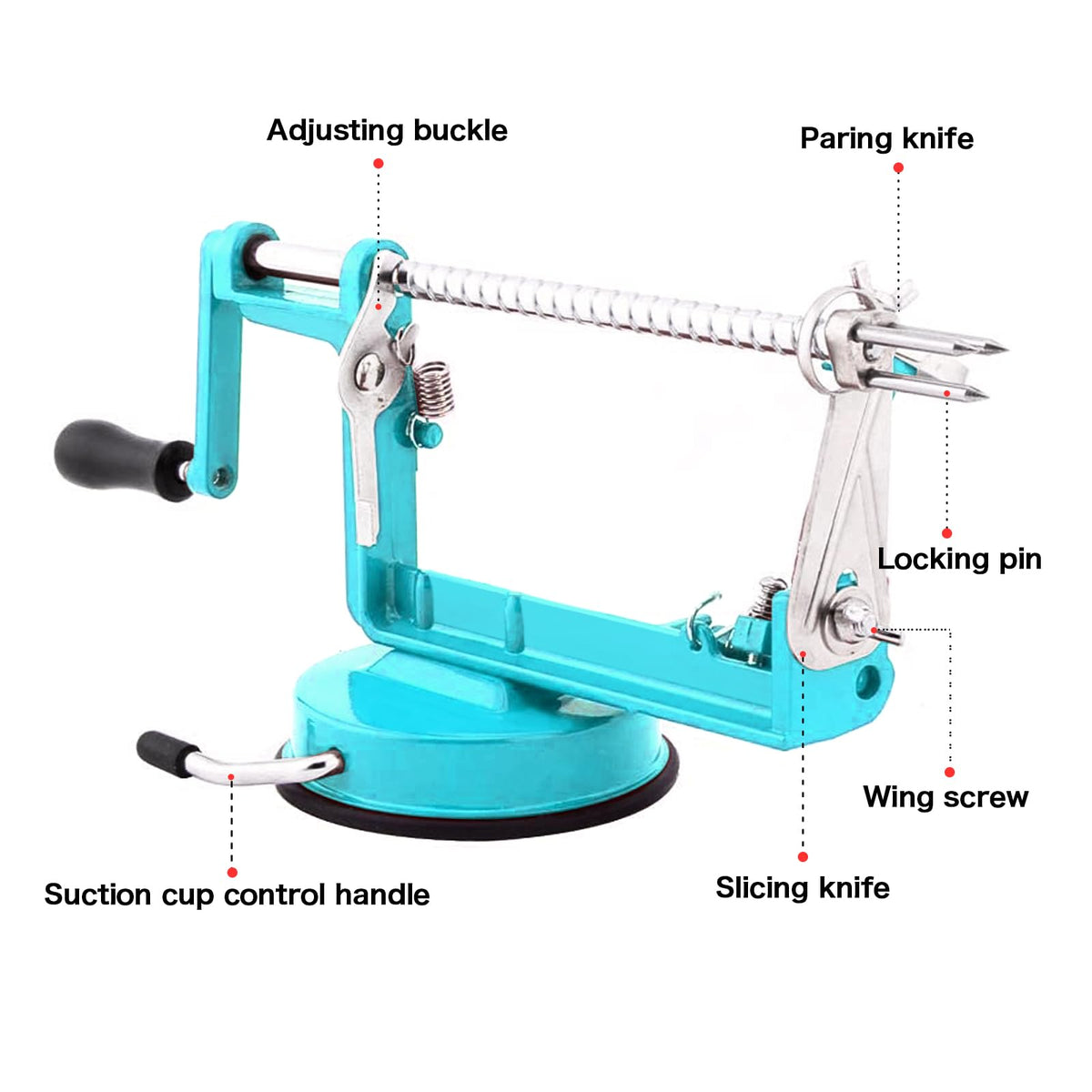 Tatida teal suction base gripping a smooth countertop securely