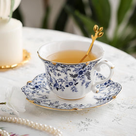 TATSUMI Country Roses floral pattern on cup and saucer enhances table decor