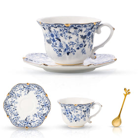 TATSUMI Country Roses tea cup front view in bone china for elegant tea moments