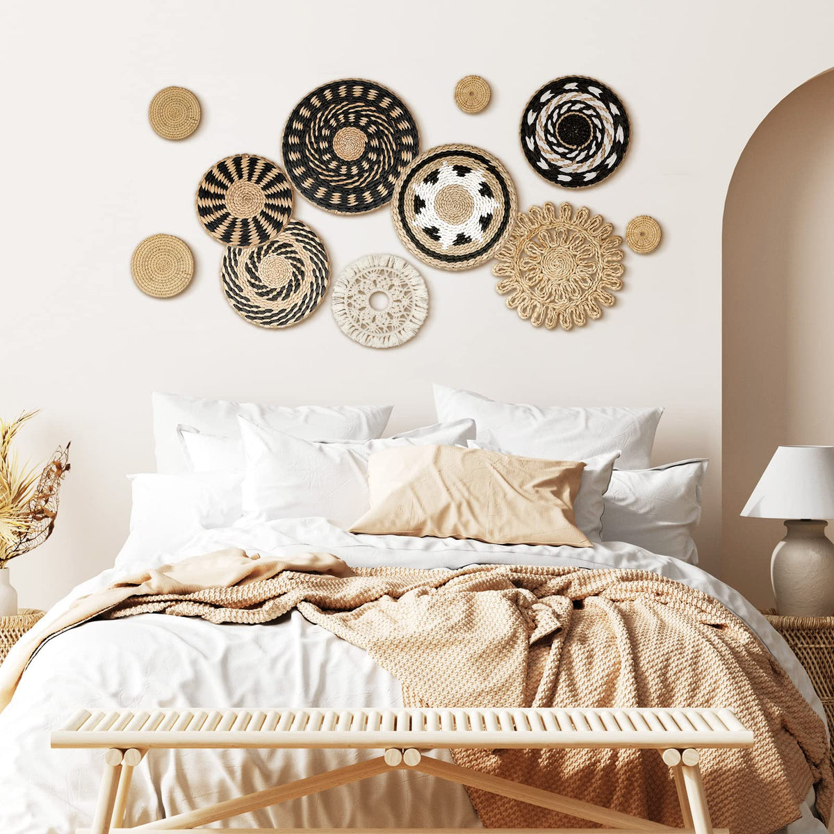 Tatuo boho wall basket variations create layered, stylish layouts.