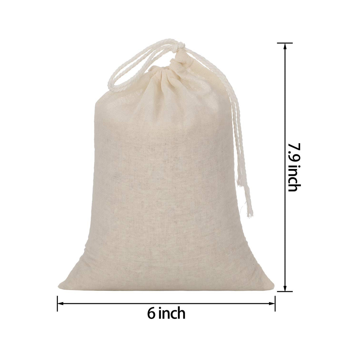 Tatuo bread bags natural cotton 6x8 for homemade loaves