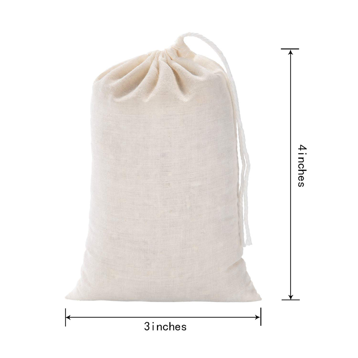 Tatuo cotton sachets in natural color for reusable use