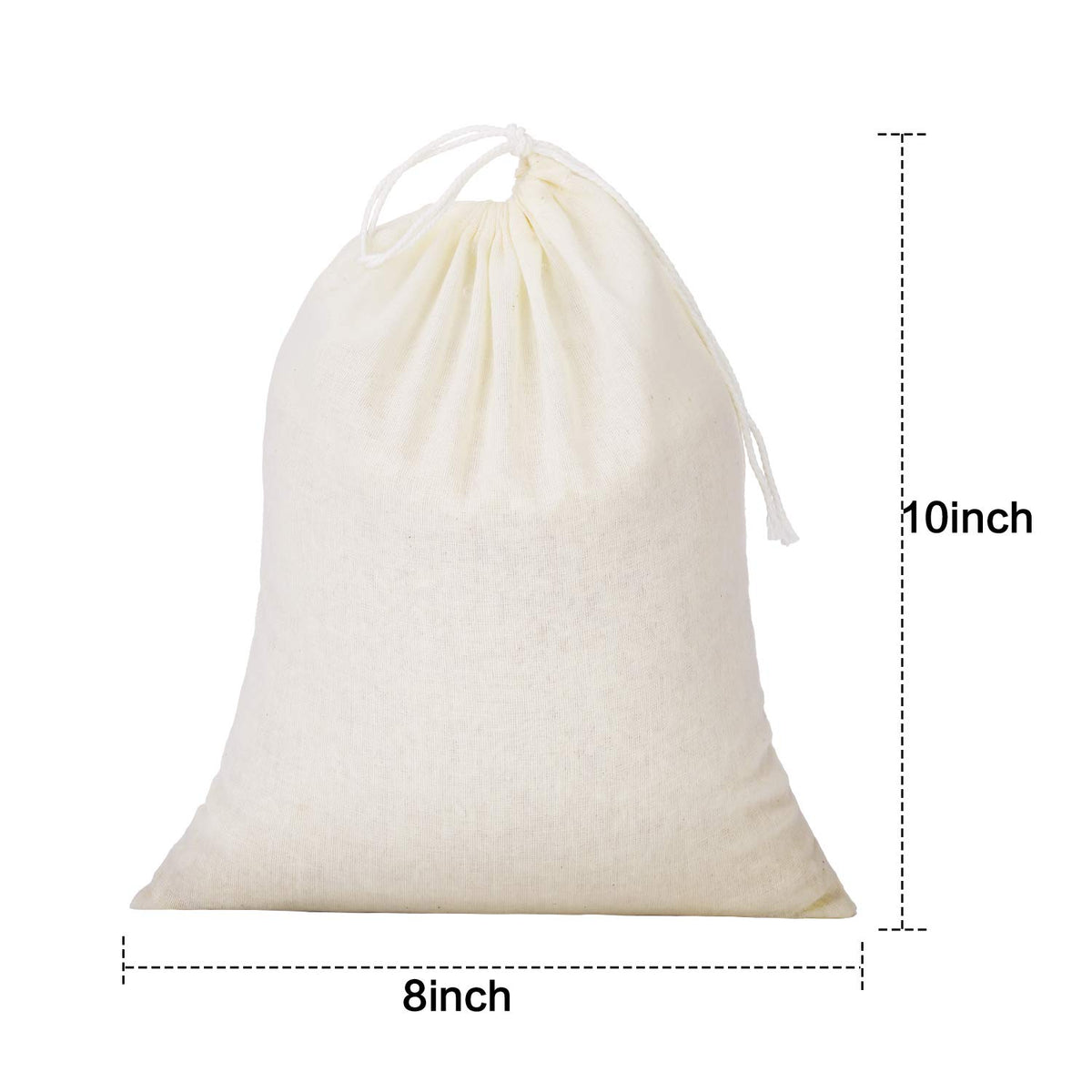Tatuo muslin bag close-up showing smooth drawstring closure.