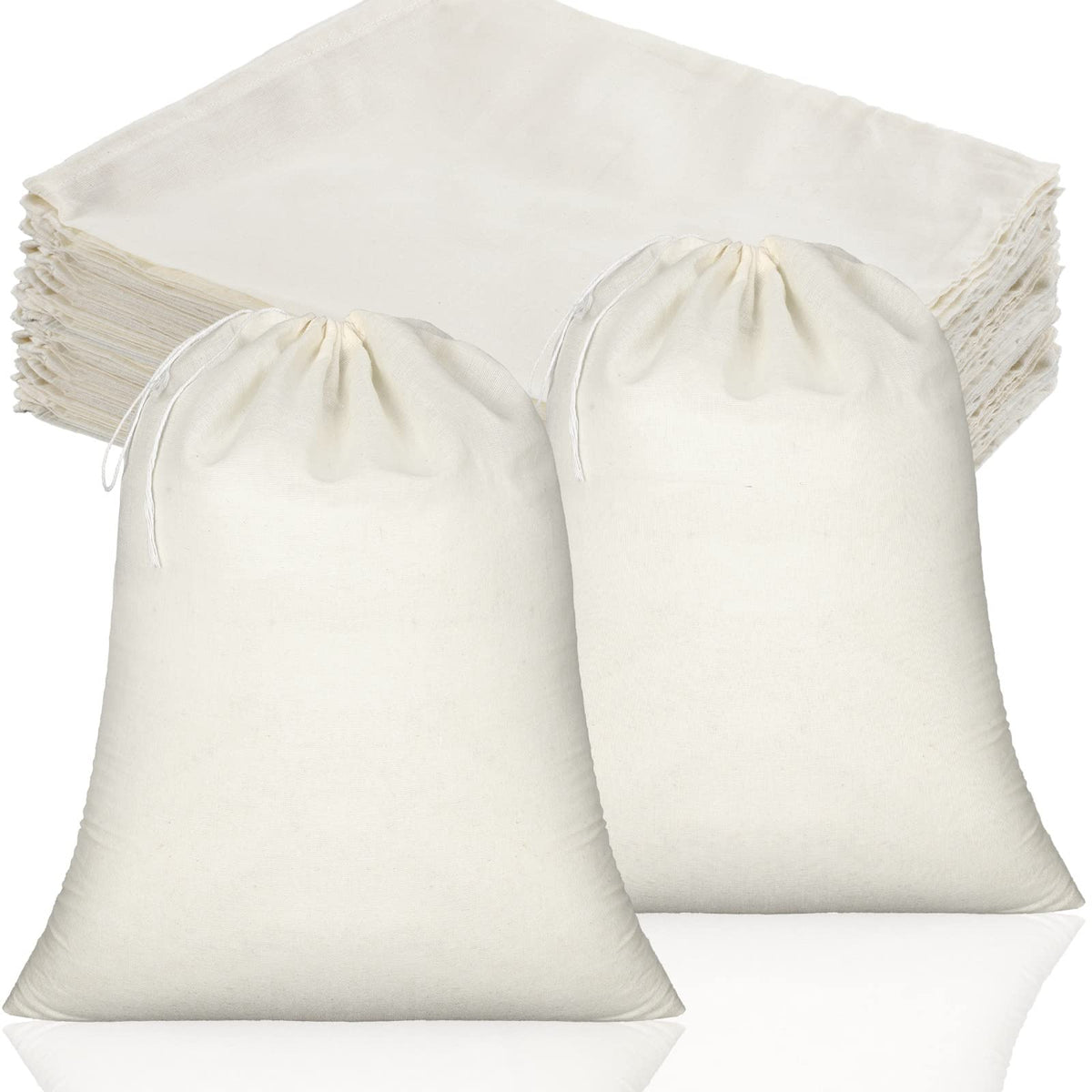 Tatuo muslin drawstring bag for 10x12 natural storage and gifting