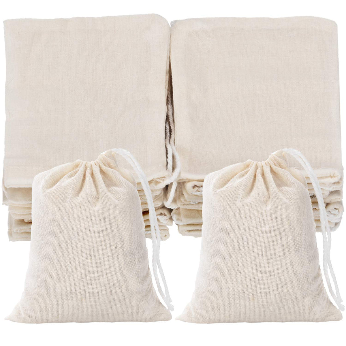 Tatuo muslin drawstring bags 3x4 inches for secure, easy storage