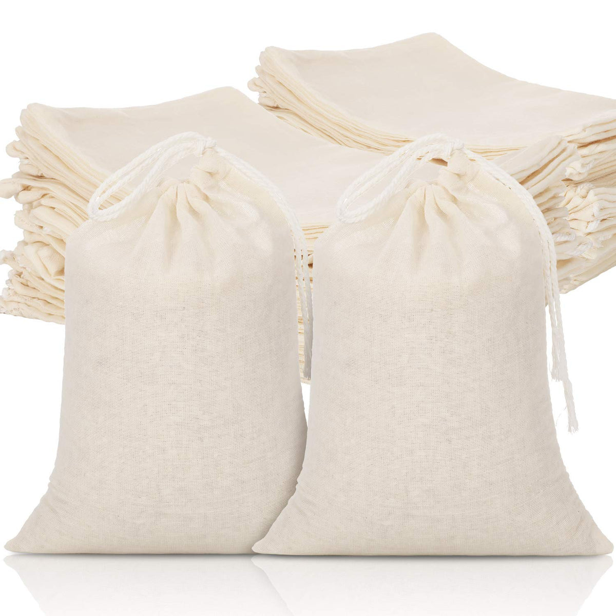 Tatuo muslin drawstring bags for organized storage and easy closure