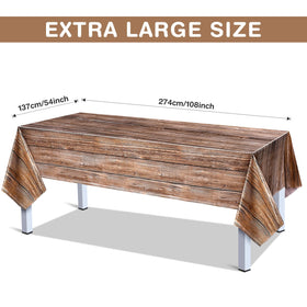 Tatuo rustic tablecloth is waterproof and easy to wipe clean for quick party cleanup.
