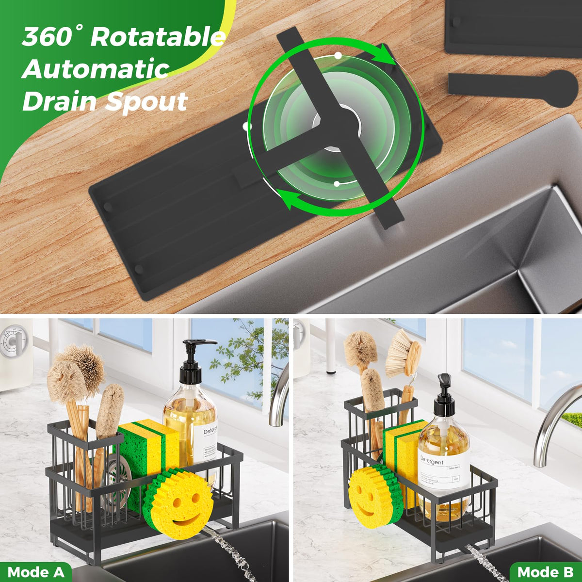 Taugast non-slip base keeps the caddy stable on any counter