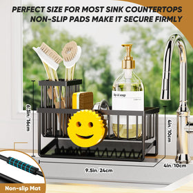 Taugast non-slip bottom prevents sliding on counters while organizing sponges.