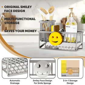 Taugast self-draining sponge holder channels water into the sink.