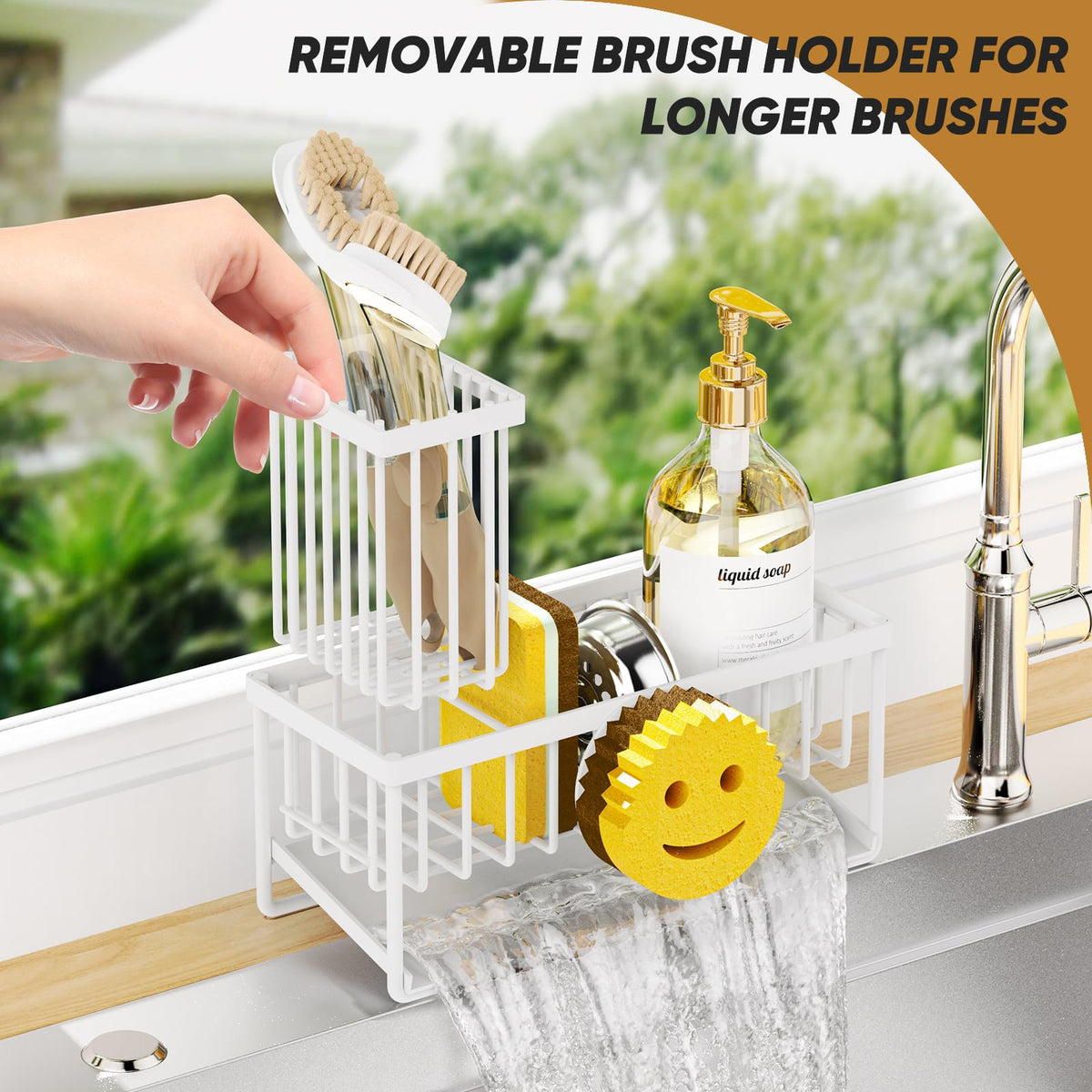 Taugast stainless steel kitchen caddy is rustproof and durable.
