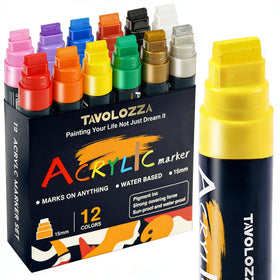 Tavolozza Fine Arts jumbo markers 12-color set for bold posters and crafts.