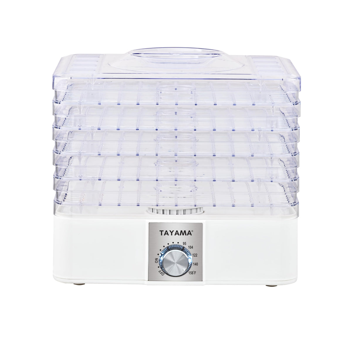Tayama BPA-free trays support safe dehydration of fruits and herbs.