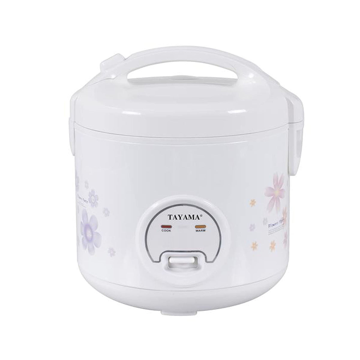 TAYAMA TRC-10RS rice cooker front view for safe, sturdy handling.