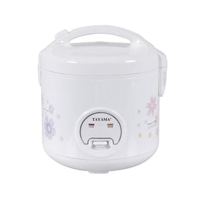 TAYAMA TRC-10RS rice cooker front view for safe, sturdy handling.
