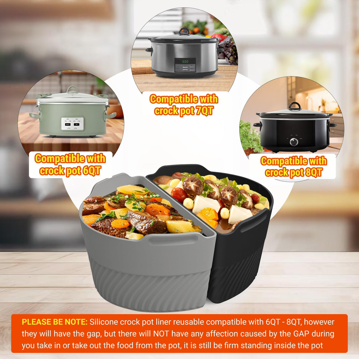 TAYDOIBAN dual-meal divider in use for two different dishes