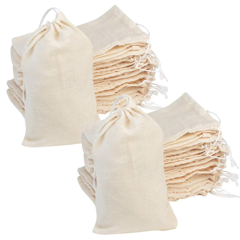 Tayfremn cotton drawstring bag 4x6in in natural color for reusable gift storage.