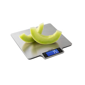 Taylor 22lb scale stainless steel surface emphasizes easy cleaning and durability