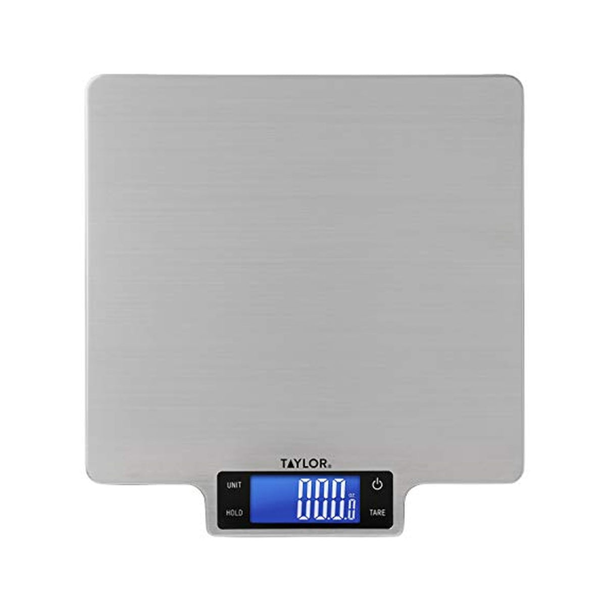 Taylor 22lb scale top view shows large platform for precise ingredient weighing