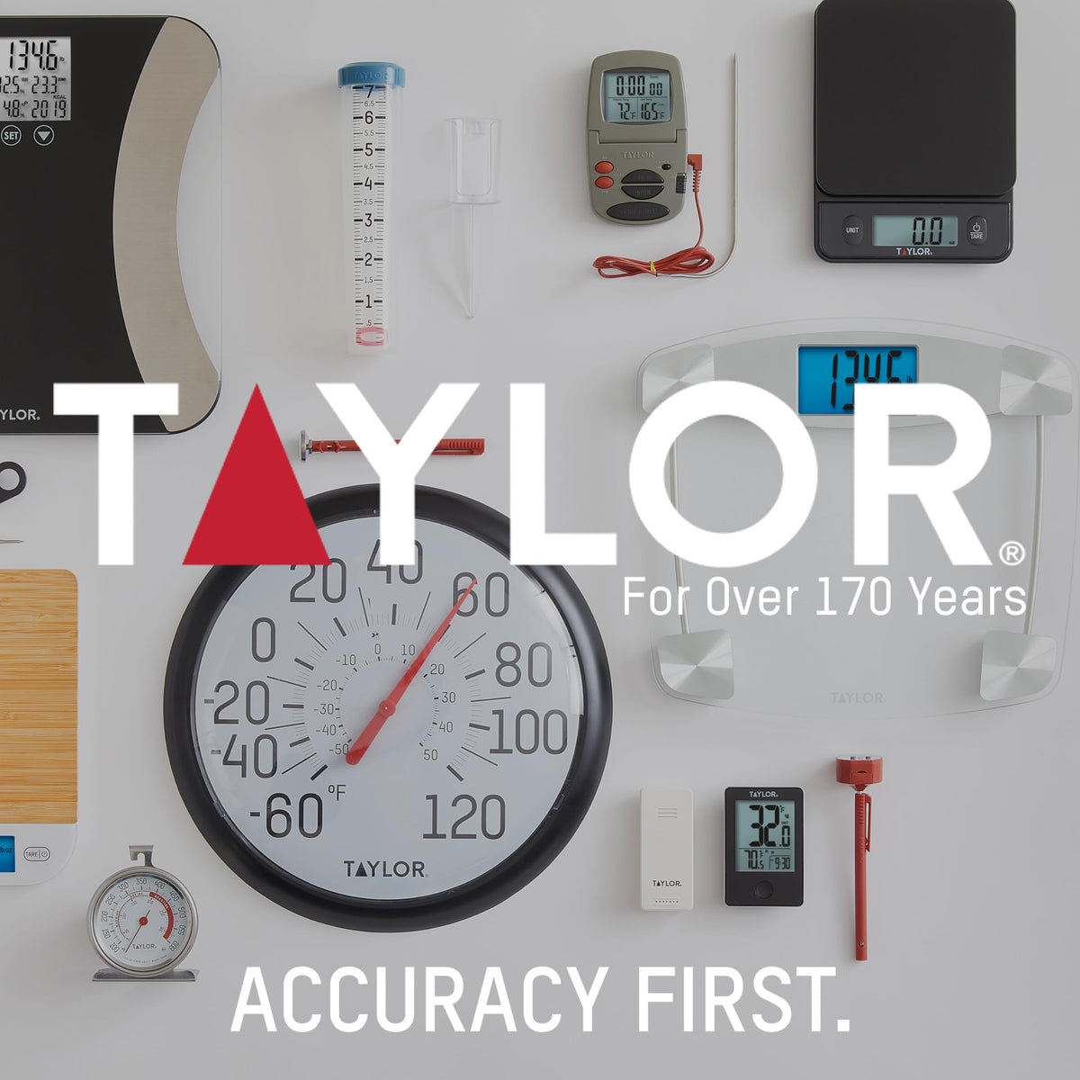 Taylor Analog Scale top tare knob helps quick net weight readings during prep.