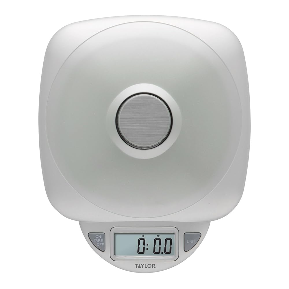 Taylor digital scale provides a clear 0.5-inch LCD readout for quick checks.