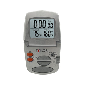 Taylor fold-out stand keeps the display visible on the counter.