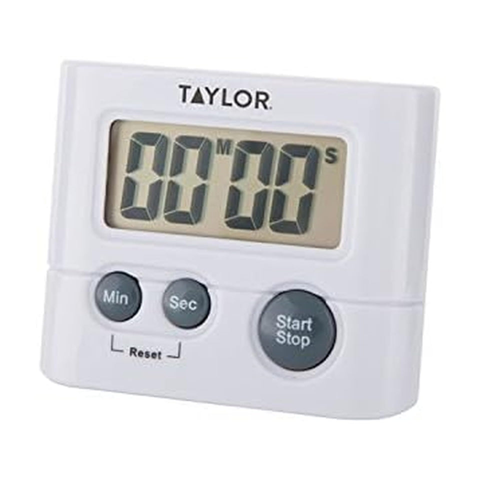Taylor digital timer with 99:59 display for precise cooking and timing.