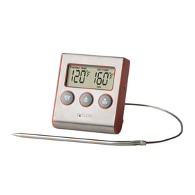 Taylor instant-read wired thermometer with digital display for precise meat temperatures