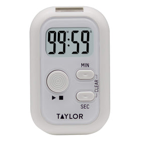 Taylor Multi-Alert timer fold-out stand offers versatile viewing on any surface.