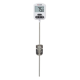 Taylor programmable candy and deep fry thermometer with green light signals precise heat for candy making.