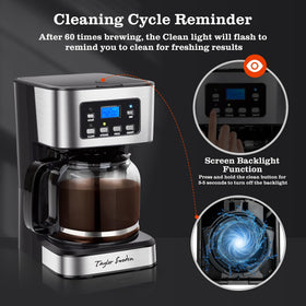 Taylor Swoden anti-drip system keeps counters clean during busy mornings.
