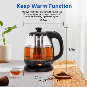 Taylor Swoden kettle shows blue LED boil indicator for clear progress