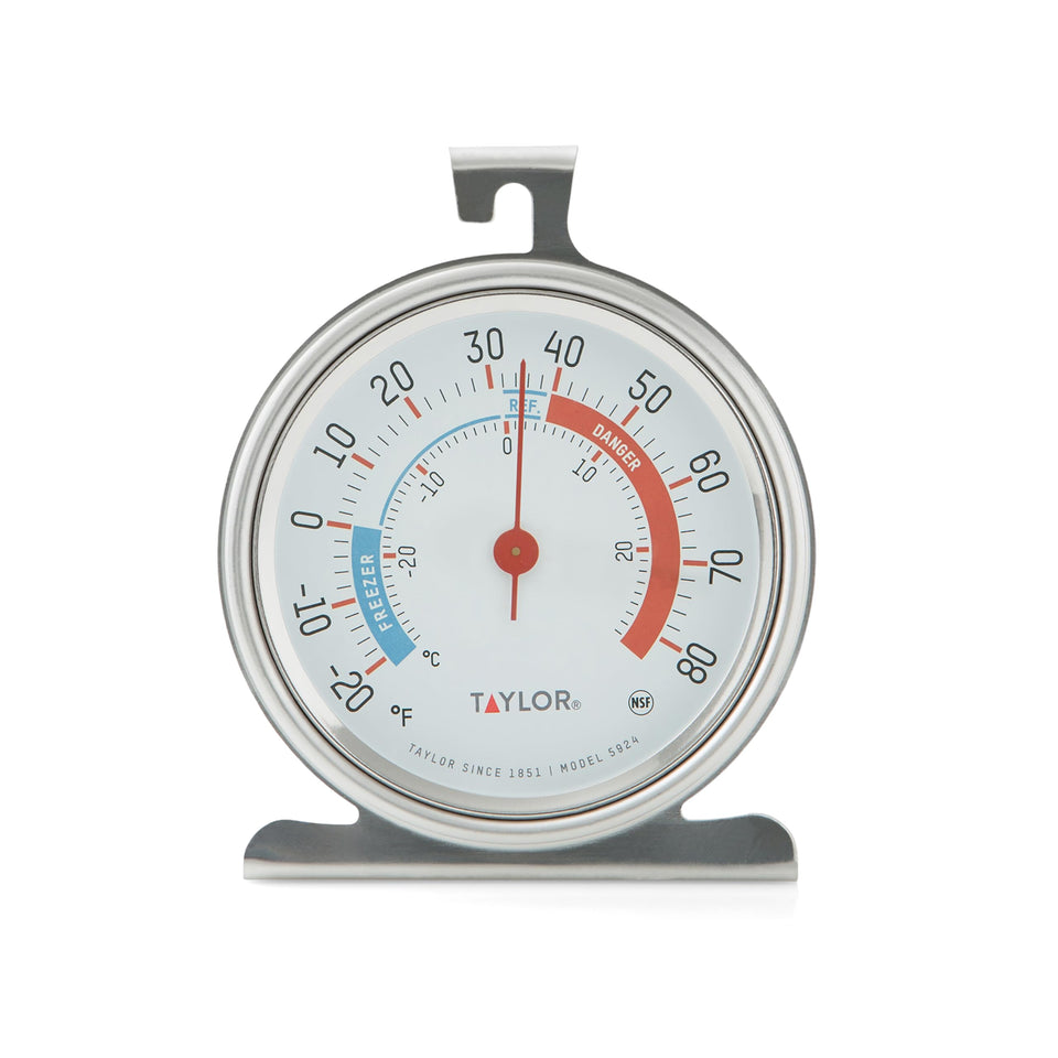Taylor 5924 large-dial thermometer in fridge for quick temperature checks