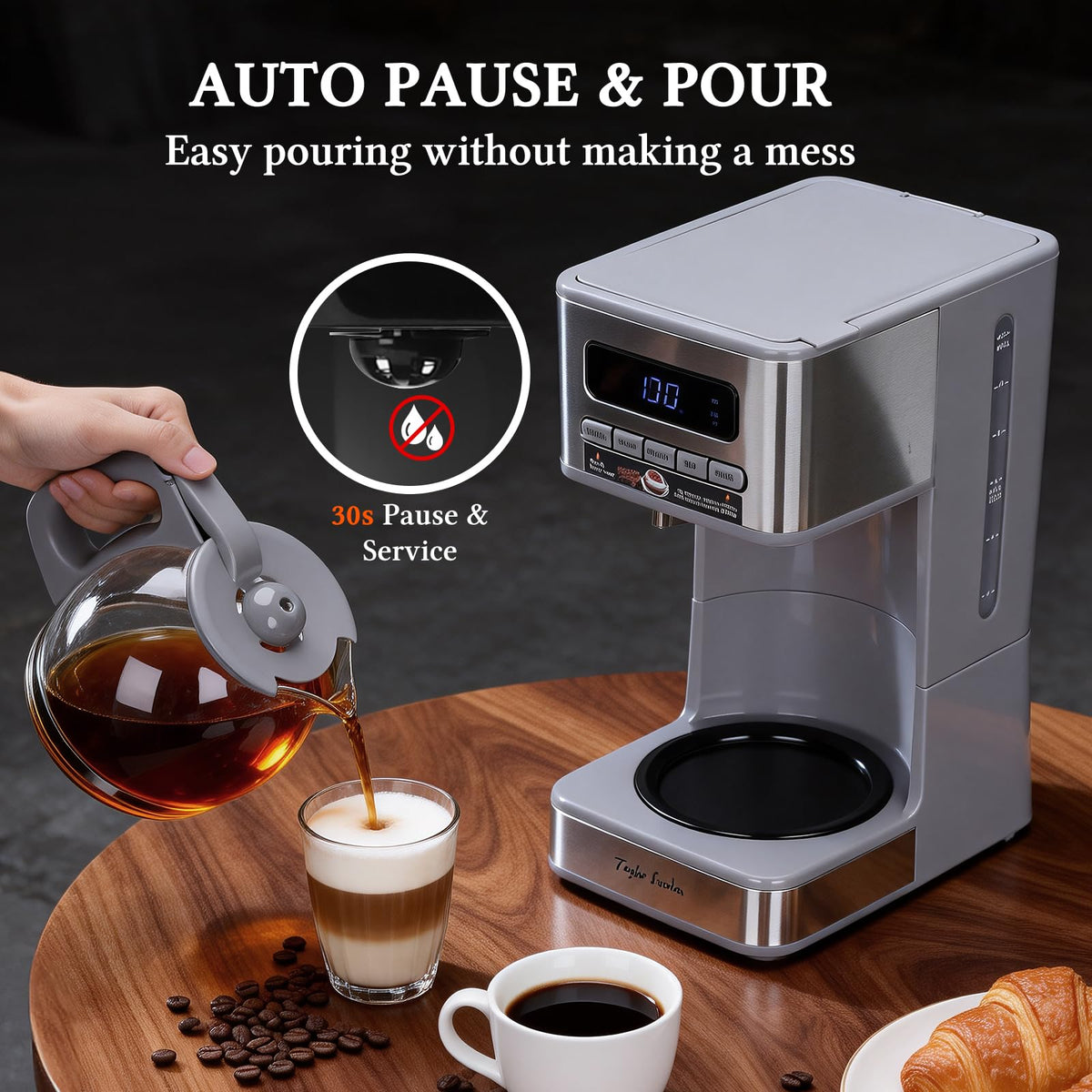 Taylor Swoden four brew strengths for mild, medium, bold, or iced.