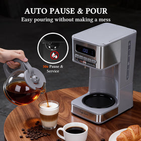 Taylor Swoden four brew strengths for mild, medium, bold, or iced.