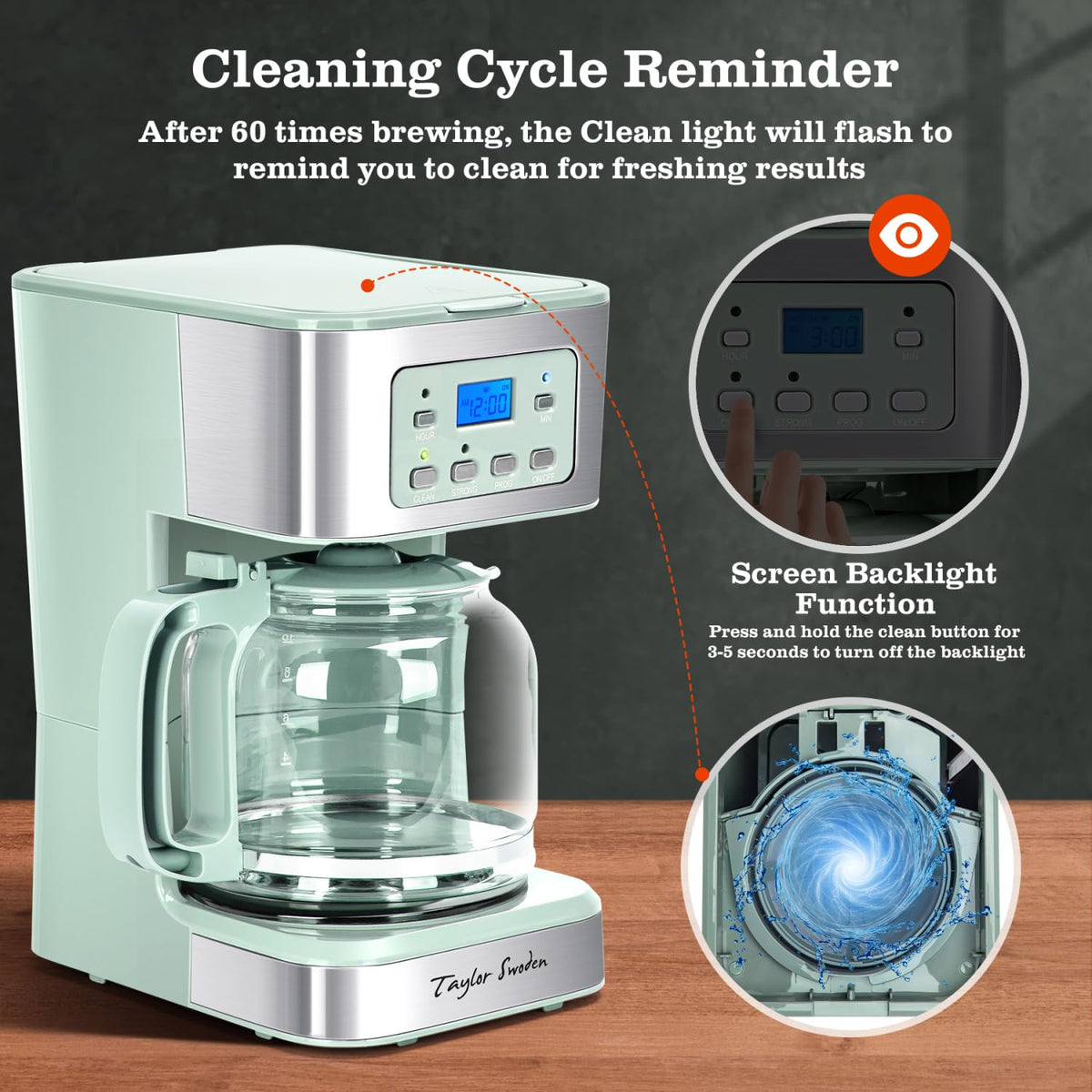 Taylor Swoden auto shut-off protects against leaving coffee on