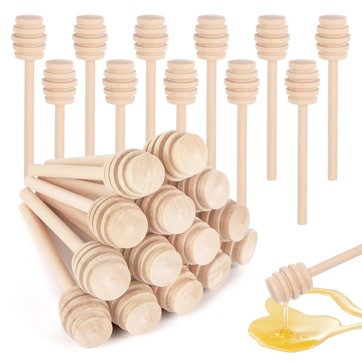 Tbestmax honey dipper sticks 3-inch grooved end for smooth drizzle