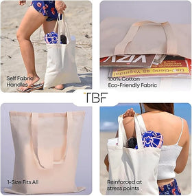 TBF canvas tote gusset design for structured storage.