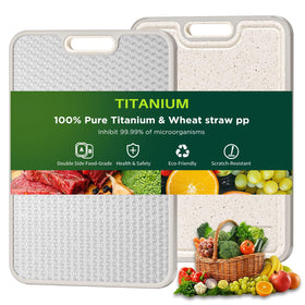 TBFWiCO Titanium Cutting Board with dual surface for meat and produce.
