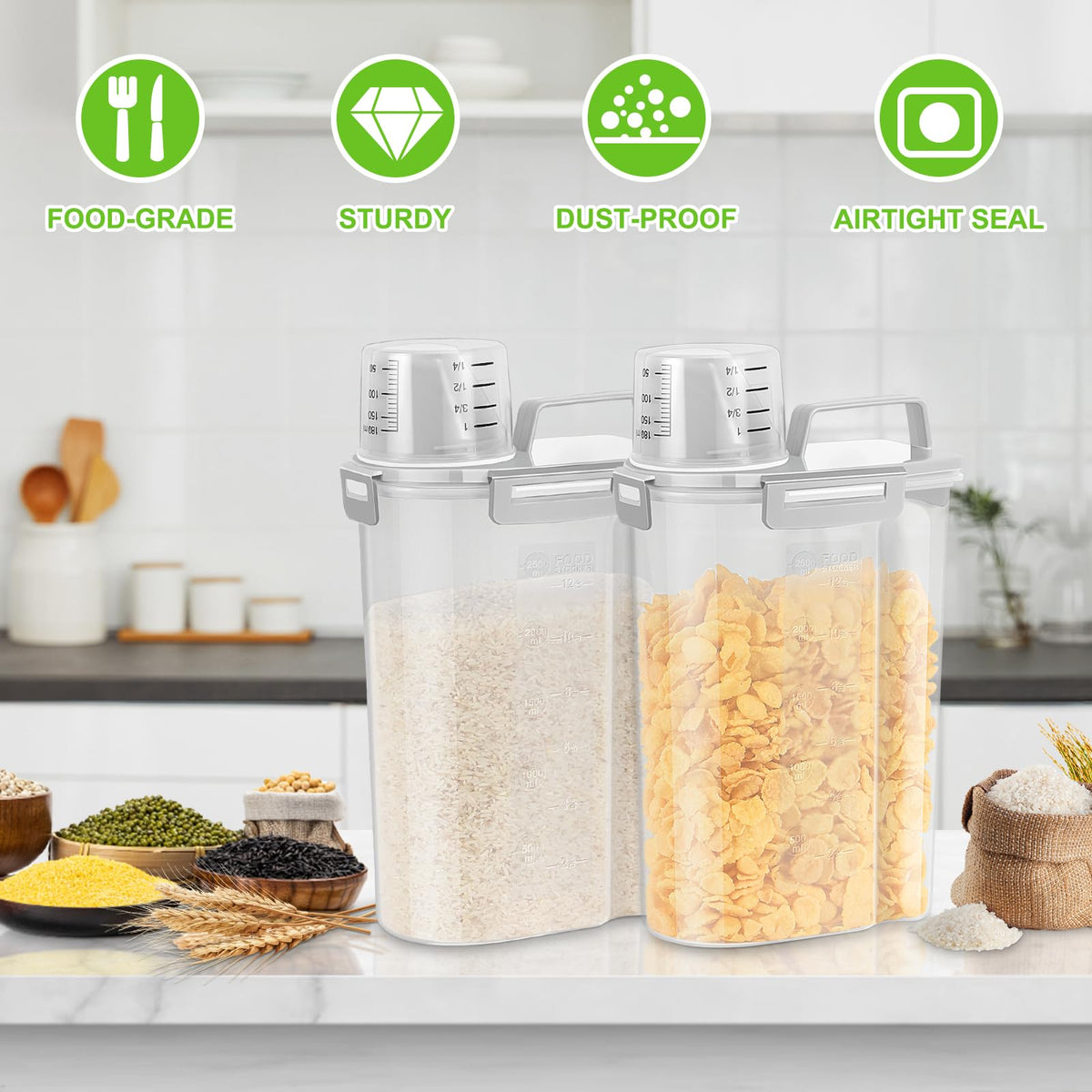 TBMax BPA-free material ensures durable, safe storage for dry goods.