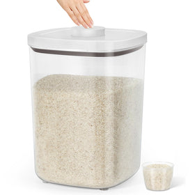 TBMax large flour storage container with clear view for quick inventory and freshness checks.