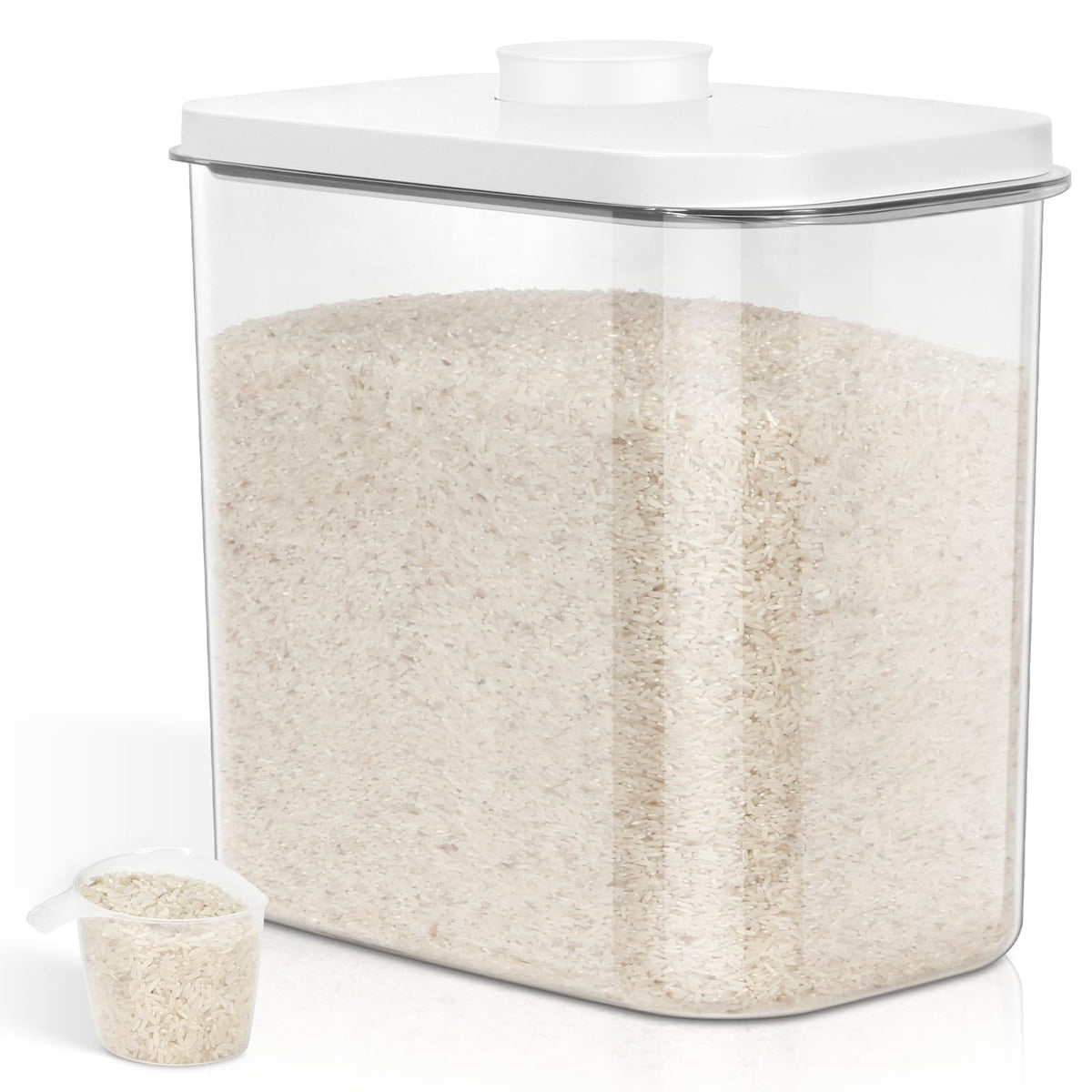TBMax large rice container side view with easy-carry handles for heavy staples.