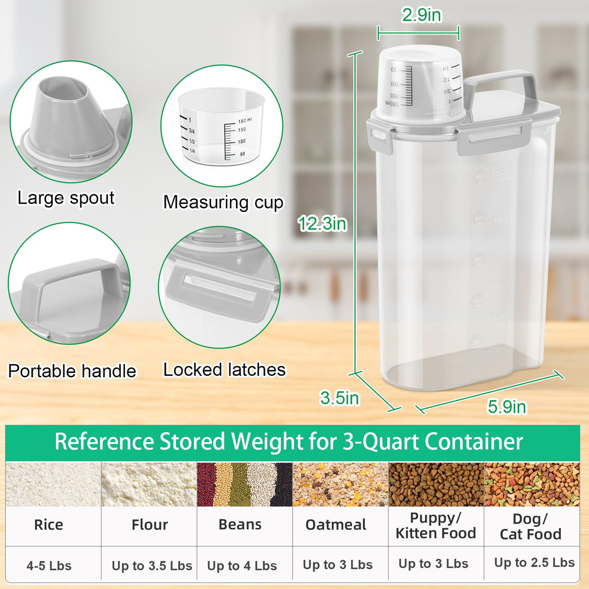 TBMax pet food container with easy pour dispenser for mess-free refills.