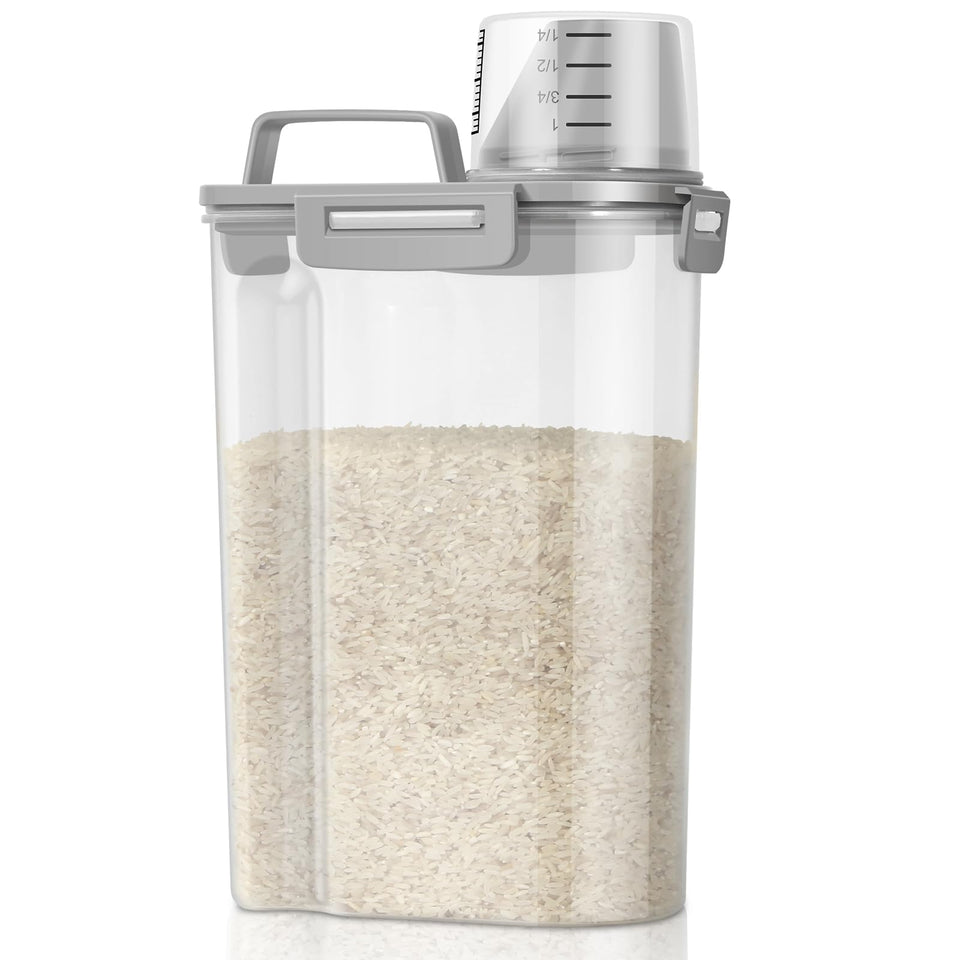 TBMax rice container with pour-friendly 3-5 lb capacity keeps kitchen organized.