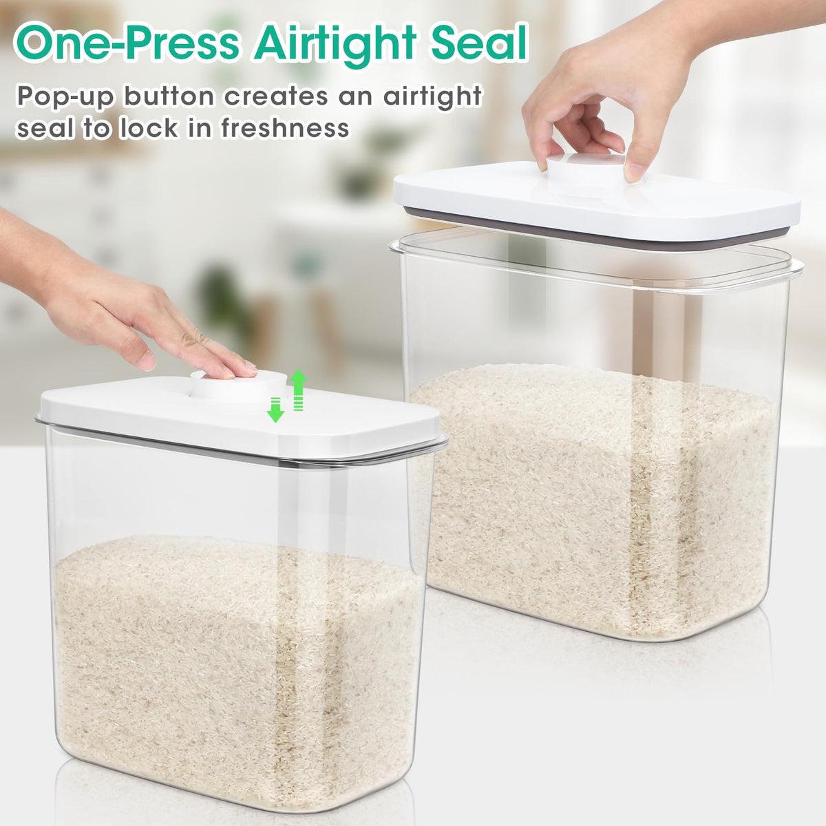 TBMax rice container hanging hooks design for cleaner storage.