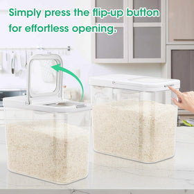 TBMax 25lb capacity container keeps rice neatly stored and fresh longer.