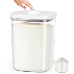 TBMAXS airtight rice container with 20 lb capacity for pantry organization.